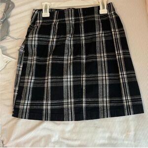 Black and White Plaid Women's Skirt